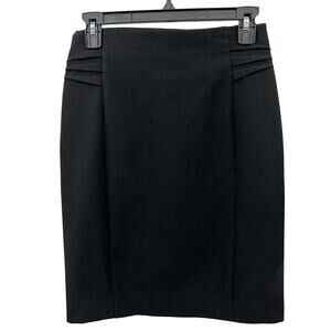 Express Skirt WMNS 2 Black Pencil & Straight Lined Pleated Stretch Back Zip Slit
